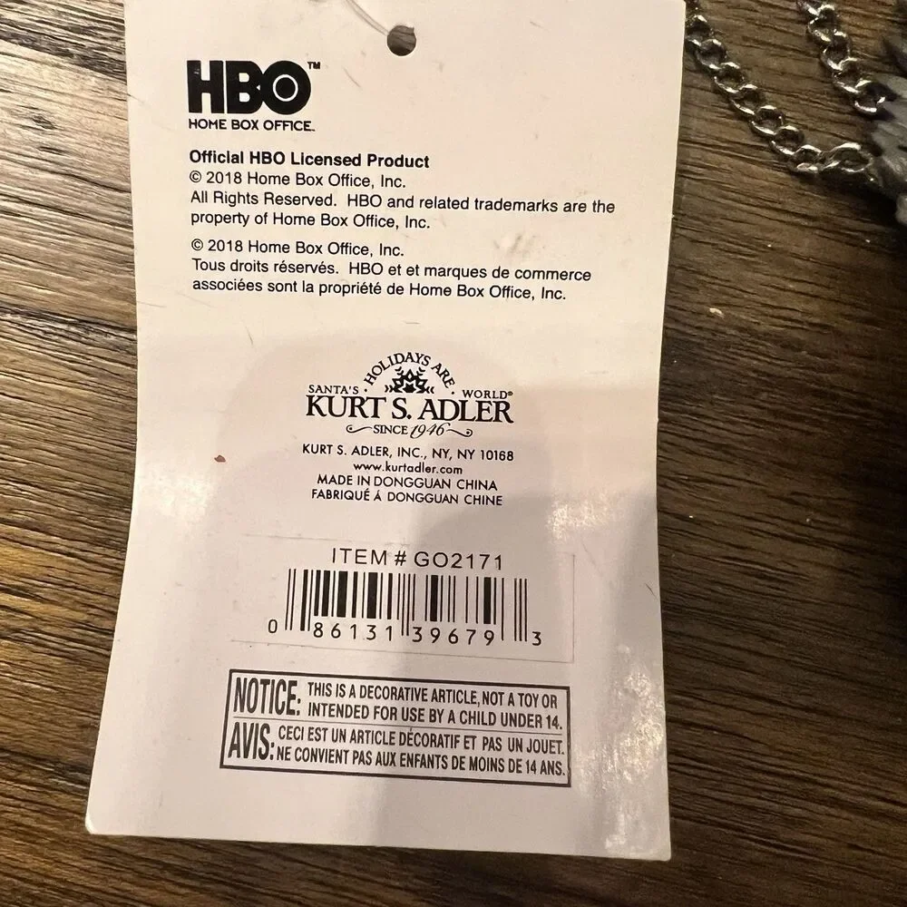Kurt Adler 4-Inch Game of Thrones Resin Throne Ornament christmas hbo black